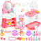 deAO Baby Born Puppe Zubehörset mit 12” Puppe, Babypuppe Nurse Spielset Puppen-Badewanne, Puppenspielzeug zum Füttern und Mode für Kleinkinder, Mädchen, Jungen und Vorschulkinder | 24-teiliges Set