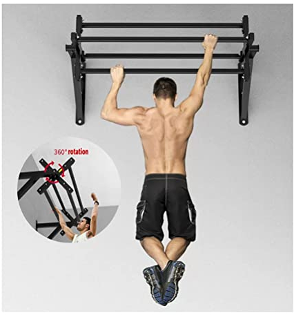 An der Wand montierte Klimmzugstange, drehbare horizontale Stange, parallele Stange, Klettergerüst, multifunktionale Trainingsstange für das Fitnessstudio zu Hause in der Garage