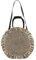 MEIZHITU Korbtaschen Damen Lässige Damen-Umhängetaschen, Runde Form, Umhängetasche, Gewebt, Quaste, Sommer, Strandtasche, Große Kapazität, Tote Lady Sommer Strand Geldbörse(Black)