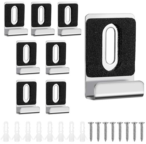 8 Stück Spiegelhalterung Wand Set Schwere Spiegel Halterung Zubehör mit Stiften und Schrauben Metall Wand Spiegelhalter für Badezimmer und Zimmer Spiegel