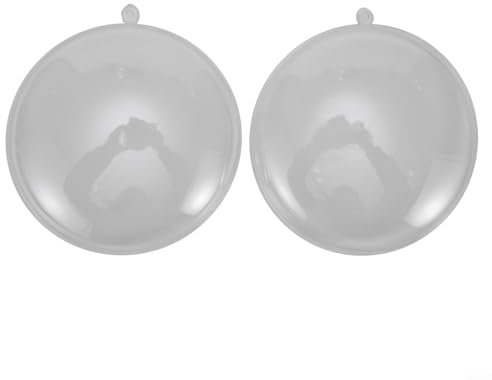 Set di 10 palline piatte in plastica trasparente per matrimoni, caramelle e Natale, 9 cm