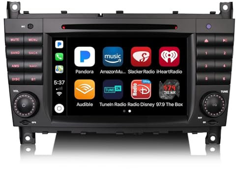 erisin 4GB 64GB Android 13 Estéreo de Coche Autoradio para Mercedes Benz Clase C/CLC/G W203 W463 Carplay GPS Radio SWC DSP Bluetooth WiFi IPS Pantalla táctil DVR Canbus (con Reproductor de CD/DVD)