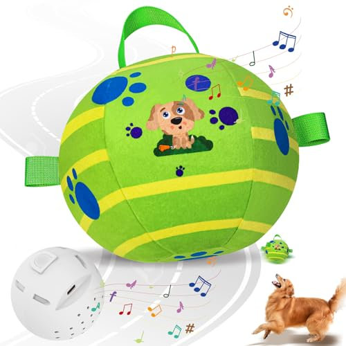 TAUCHGOE Interactive Dog Toys, Dog Toys With Music, Electric Dogs Toys, 5.51 Inches in Diameter, Suitable for Small and Medium (Green)