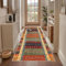 Qemgrste Alfombra Estrecha de Pasillo Vintage Absorbente Lavable Alfombra Recibidor Entrada Interior Larga Alfombra Antideslizante Geometría Moderno Cocina Alfombras de Pasillo por Metros 80 x 220 cm