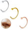 ESHIONER G23 Titan Fake Nasenpiercing Nasenring Septum Fake Nasen Piercing Hoop Set Knorpel Dünn Klein Helix Hypoallergen 18G 20G 6MM Silber Gold Roségold 3PCS Fake Nase piercing Schmuck Damen
