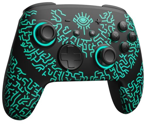 PALPOW Switch Pro Controller, Wireless Switch Controller Compatible with Switch 2/OLED/Lite, Firefly LED Bluetooth Gamepad with NFC/7 RGB Colors/Back Buttons/Turbo/Motion Control - Miner black