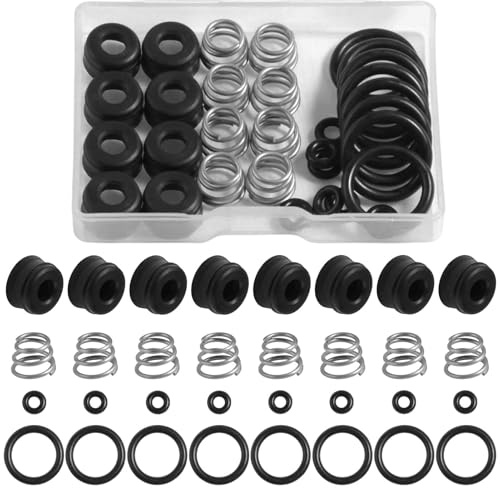 LEONTOOL 8 Stück Federset Wasserhahn Vorbau Montage Reparatur Kits Ersatzsitze und Federn Wasserhahn Sitz Reparaturset für Küchen, Badezimmer, Badewannen, Duscharmaturen Anwendungen