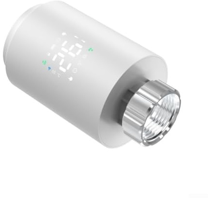 Zigbees Smartes Heizkörper-Thermostatventil mit Tuyas App-Steuerung, programmierbare Heizmodi, wöchentliche Planung und Kindersicherung, für 5 °C bis 45 °C Temperaturbereich für Heizung zu Hause, Weiß