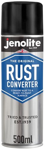 JENOLITE Rust Converter Spray 500ml - Aerosol Rust Treatment for Metal | Fast-Acting Epoxy Based Rust Treatment & Inhibitor for Metal - Converts Corrosion into a Stable, Ready-to-Paint Surface
