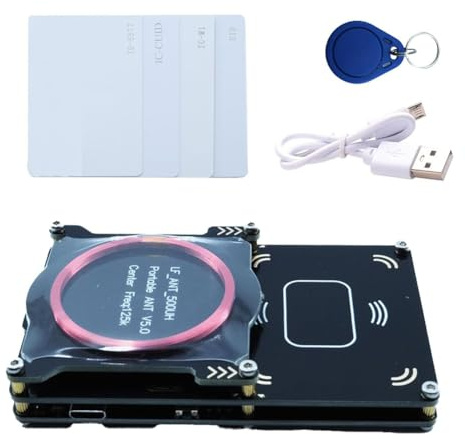HuddleGlow Lector de Tarjetas RFID Proxmark3 512M Easy V5.0 RDV4, Copiadora, Duplicadora y Descifradora de Tarjetas de Identificación con Memoria IC y Antena Integrada.