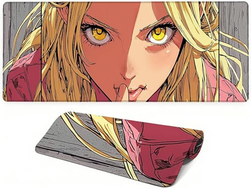 Lejnlnng Tapis de Souris XXL - 80x30cm - Dessin Animé Grand Gamer Mouse Pad, Fille XL Tapis de Bureau en Caoutchouc Antidérapante, Imperméable Mousepad Haute précision et Vitesse JL-6990