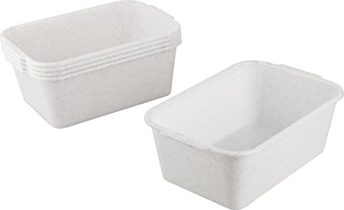 Kigima Aufbewahrungskorb 25x16x7cm 4L 5er Set – Allzweckkorb aus robustem Plastik (BPA-frei) – Aufbewahrungsbox für Küche & Bad – Haushaltskorb zur Aufbewahrung – Korb für Aufbewahrung – Granit