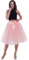SCFL Jupe Tutu Femme Jupe Midi Tulle 7 Layers Petticoat Underkirt avec ceinture Élastique pour fête de mariage - Rose pêche - Taille unique