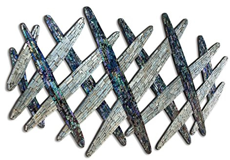 KunstLoft Extravagante Mosaik Wandbild 'Feine Verflechtungen' 114x62x1,5cm | Design Glaskunst XXL handgefertigt | Luxus Glasbild Wandrelief | Raute Braun Abstrakt | Wanddeko aus Glas modern