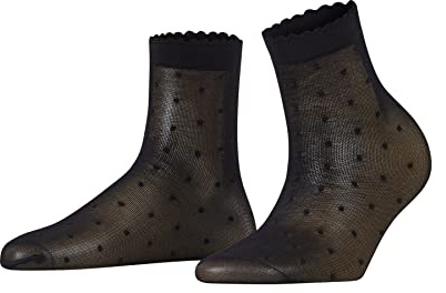 FALKE Damen Dot 15 DEN Feinstrümpfe feines weiches Material transparent reißfest druckfreier extra weicher Komfortbund verstärkte Fußspitze und feine Naht gepunktet 1 Paar | mit feinen Pünktchen