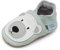 Dotty Fish Krabbelschuhe aus Leder – rutschfeste, weiche Sohle, Barfußgefühl, Lauflernschuhe & Babyschuhe für Jungen und Mädchen. Blau mit Eisbär. 2-3 Jahre (25 EU)
