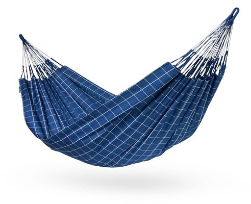 LA SIESTA® - Brisa - Kingsize Hängematte, handgefertigt in Kolumbien, mit 180 cm Breite für entspannte Momente drinnen und draußen. (Marine)