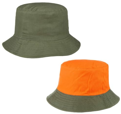 LODENHUT MANUFAKTUR Signal Bucket Wendehut Baumwolle Jagdhut Fischerhut Herren Damen Sommer Winter Oliv M (56-57 cm)