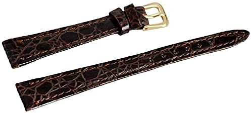 Excellanc-Uhrenarmband Ersatz Kunstleder Stegbreite 12 mm braun Dornschließe (Stegbreite: 12 mm, braun) 800033