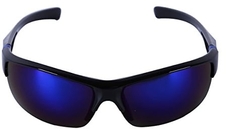 FEESHOW Radbrille für Herren Damen Polarized Sonnenbrille UV400-Schutz mit Leicht Frame zum Sport Radfahren Skifahren Autofahren Laufen Wandern Schwarz & Blau One_Size