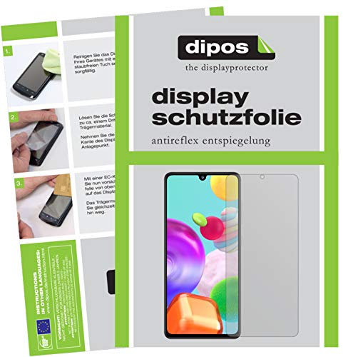 dipos I 5X Schutzfolie matt kompatibel mit Samsung Galaxy A41 Displayschutz-Folie (Kleiner als das Glas, da Dieses gewölbt ist)