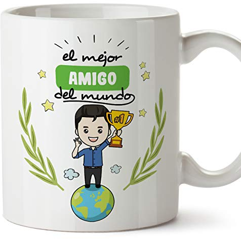 MUGFFINS Taza Amigo -Familiares Mundo -Regalos Originales y Divertidos -Tazas de Café y Té