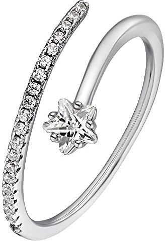 Heideman Ring Damen aus Edelstahl silber farbend poliert Damenring Jella für Frauen silberfarben mit Stein weiß