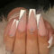 BSLVWG Long False Nails Gold Foil Press on Ballerina Acrylic Stick on 24pcs for Women and Girls (08) (D)