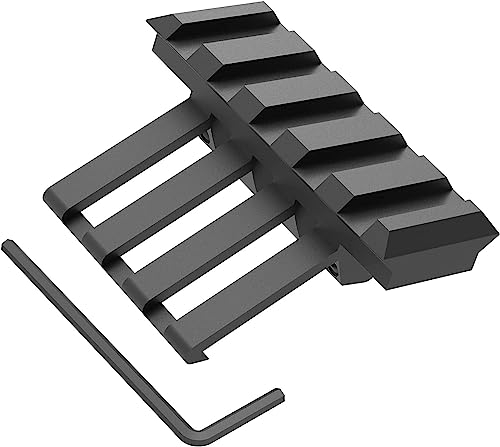 ACEXIER Tactical 30 Degree 5 Slots Offset Rail Mount Adapter Low Profile Picatinny W.eaver Side Rail for Flashlight Laser Red Dot Sight