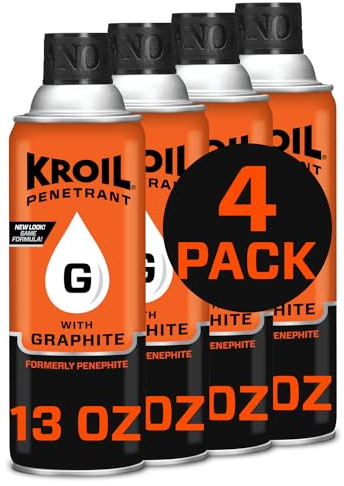 Kroil Penetrant Penephite with Graphite - High-Temperature Penetrating Lubricant Spray for Seized Parts & Machinery - Rust Penetrant & Corrosion Protection Oil - Aerosol - 13 oz - 4 Pack (AZPH132C4)
