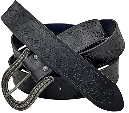 COSFAN Mittelalter gürtel LARP Nachstellung Wikinger Schlacht Ritter Gürtel Viking Medieval Belt Retro PU Leder Ring Gürtel für Halloween