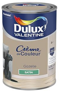 Dulux Valentine Crème de Couleur - Peinture multi-supports intérieure - Satin Gazelle 1,25 L