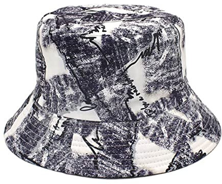 GADXE Sommerhut Fischerhut Kreativer Druck Fischerhut Mode Lässig Basin Hut Frauen Doppelseitiger Eimerhut Anglerhut Saufen (Purple, M)
