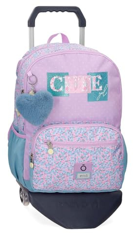 Enso Cute girl Mochila Escolar Doble Compartimento con Carro Morado 32x44x17 cms Poliéster 23,94L