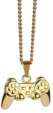 CLSSLVVBN Game Controller Anhänger Halskette, die sich durch Stil hervorhebt, Geschenkidee, Metallkette, einfach mit anderen Accessoires zu kombinieren, Gold