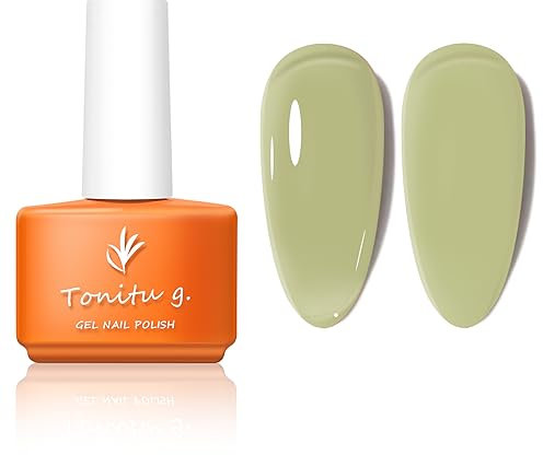 Tonitu G 7 ml 30 Farben Jelly Gel Nagellack 1 Stück, Nude Sheer Pink Milky Transparent Gellack, UV/LED Soak Off für Salon-Maniküre und Nail Art DIY zu Hause (SC033)