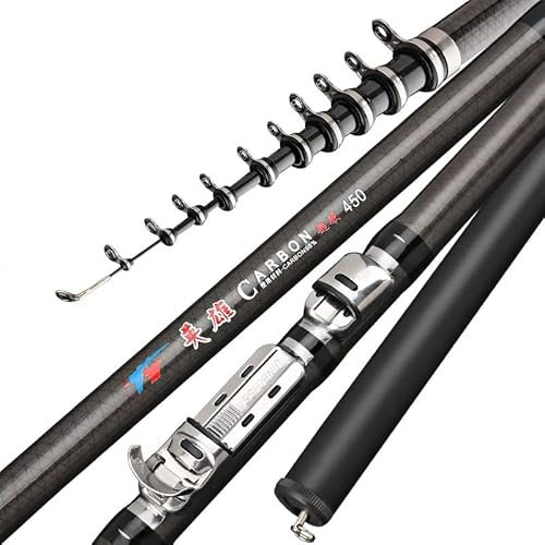 Angelrute 2,7 M 3,6 M 4,5 M 5,4 M 6,3 M 7,2 M Carbon Teleskop Rock Angelrute Ultraleichte Rute Köder Karpfen Angelrute Reise Ozean Casting Rod (Color : Rod, Size : 6.3 m)