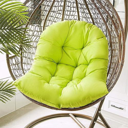 Outdoor Hanging Basket Seat Cushion - Thick Swing Chair Seat Cushion Replacement - Removable & Washable Hanging Chair Cushion For Patio Garden(Color:Green)