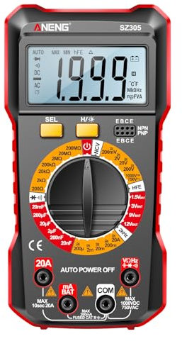 Lechnical SZ305 Multimetro Tester per condensatori Professionale 1999 Conta Voltmetro intelligente Ohmmetro Misura velocemente e con precisione Tensione Corrente Resistenza Condensatore Frequenza Dio