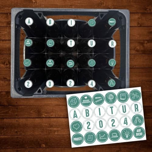 AUFKLEBER SET für Bierkasten - ABITUR 2025 - Bierkiste ABI Sticker Geschenk Geschenkidee Prüfung