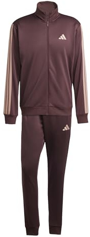 adidas Men's 3 STRIPES FRENCH TERRY TRACKSUITS, aurora ruby, S