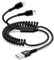 Cable USB C y Lightning 2 en 1 en espiral, cable multiUSB [1,2 M] Apple Carplay & Android Auto Cable, cable de carga corto en espiral iPhone tipo C para iPhone 15/14/13/12/11, Samsung Galaxy S21 S22