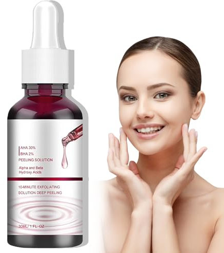 AHA 30% + BHA 2% Peeling Solution,Peeling-Lösung, Exfoliating Facial Serum, Gesichtsserum, Natürliches Gesichtspeeling Serum, um feine Linien und Falten zu Reduzieren (30ml)