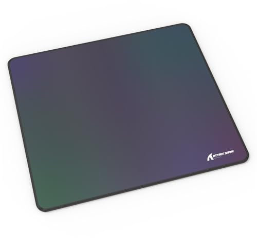 Attack Shark CM03 Gaming Mouse Pad with Rainbow Film Coating,Ultra-Smooth,Water-Resistant,Anti-Slip Rubber Base,4mm Thick Cushioning for Esports and Professional Gaming,Cool Touch&Easy to Clean-Gray