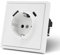 MVAVA Steckdose mit USB C EU-Standard, 1 Fach Unterputz Steckdose, Einfache Installation, 80mm × 80mm Steckdosen, 3-Draht Erforderlich, Weiß