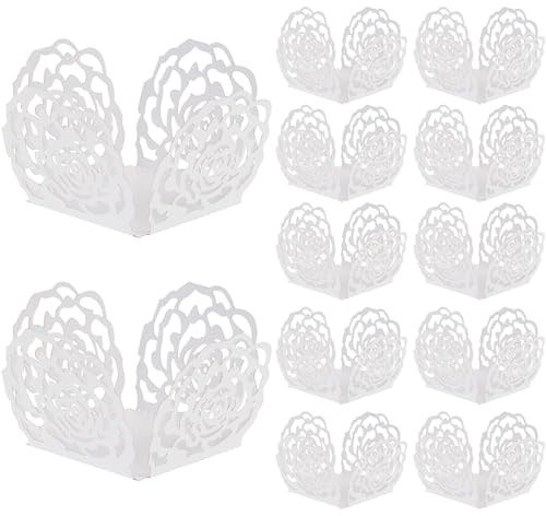 KOSTOO 50pcs Truffle Wrapper, Chocolate Paper Cups, Mini Baking Cups Paper, Wrap Liners Chocolate Candy Packing Separating Trays for Shower Birthday Wedding Party (White)