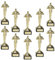 10x Personalised Engraved Achievement Statue Trophy Award Gold Style 171mm / 7 by TrophyMaster ¦ Kids, School, Work Party, Leavers Award, Novelty Award. Includes Free Engraved Metal Plate