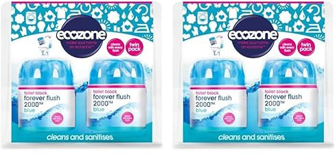Ecozone Forever Flush 2000 Toilet Block Twin Pack,blue (Pack of 2)