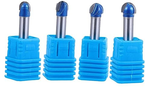 Holibanna 4pcs Template Router Bit Carbide Round Nose Woodworking Tool Kit Double Flute Router Bit for Woodworking for Cutting Beading Fluting Ornamentation