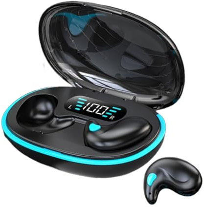 True Wireless Noise-Canceling Earbuds - Bone Conduction Sleep Headphones with Charging Case - Open-Ear, IPX5 & Microphone - Perfect for Side Sleepers, Gym Workouts, Commuting